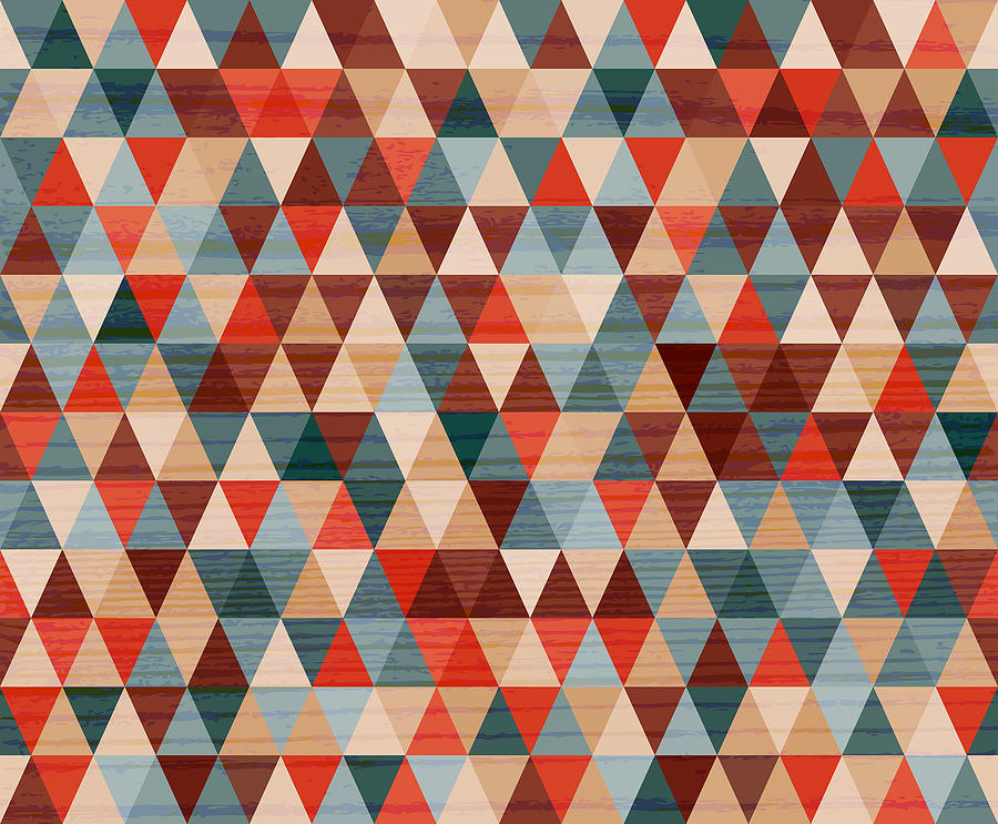 Seamless  Rhomb Wood Textured  Pattern Drawing by Carduus