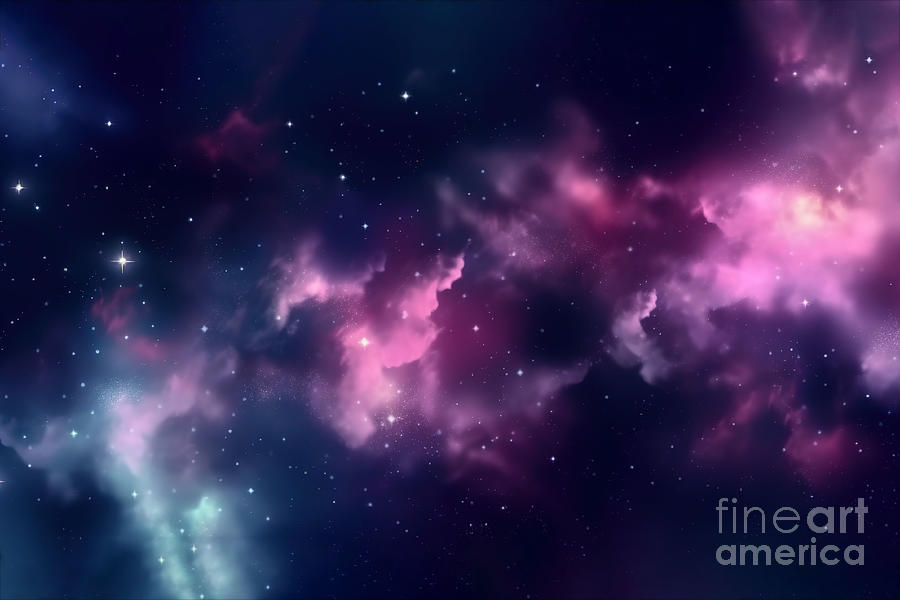 Seamless Space Texture Background Stars In The Night Sky With Purple ...