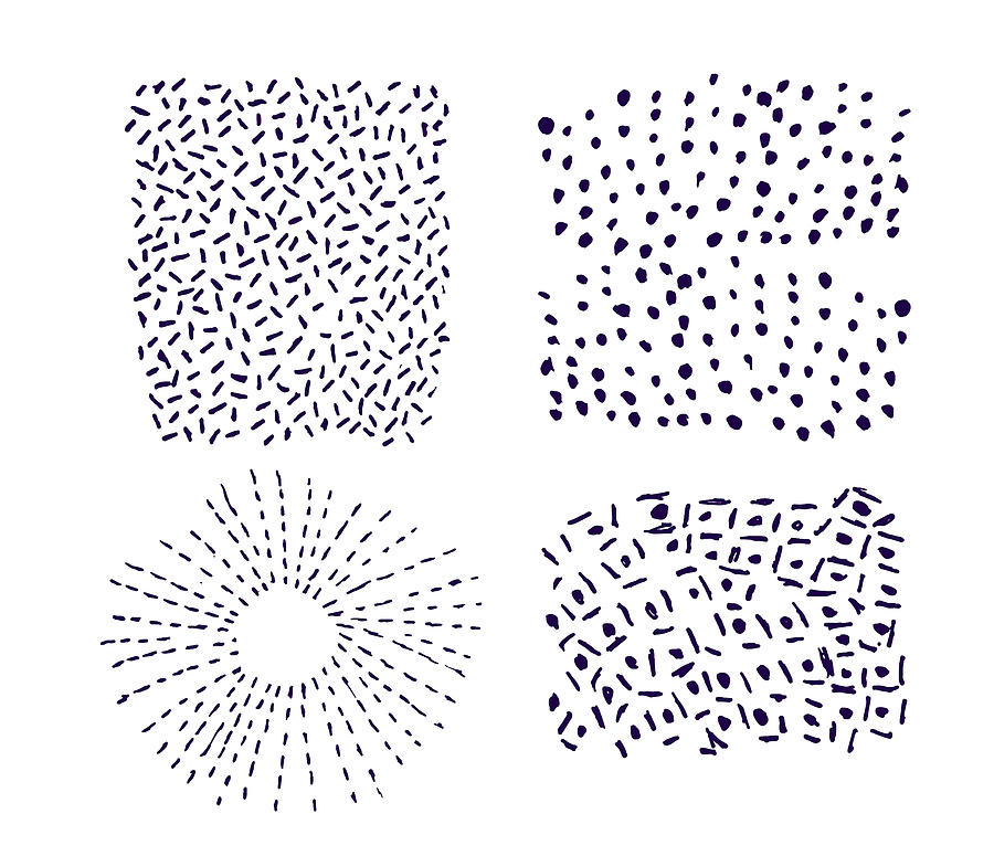Seamless vector doodle textures set of 4 Drawing by Shomiz