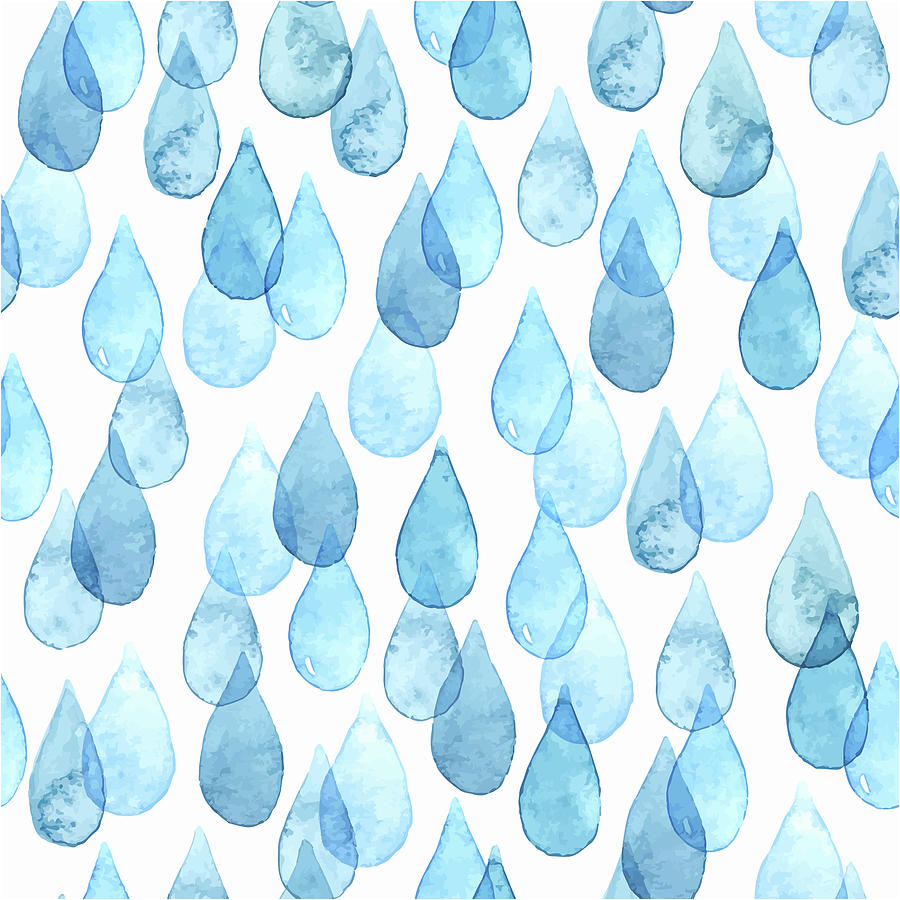 Seamless watercolor rainy pattern. illustration Drawing by Julien - Pixels