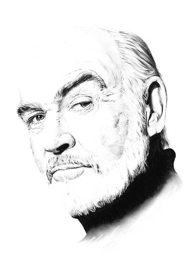 Hollywood Drawing - Sean Connery by Dirk Richter