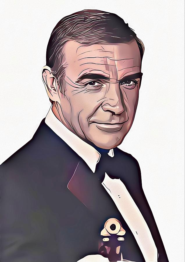 Sean Connery James Bond Digital Art by Photo Mosaics | Fine Art America