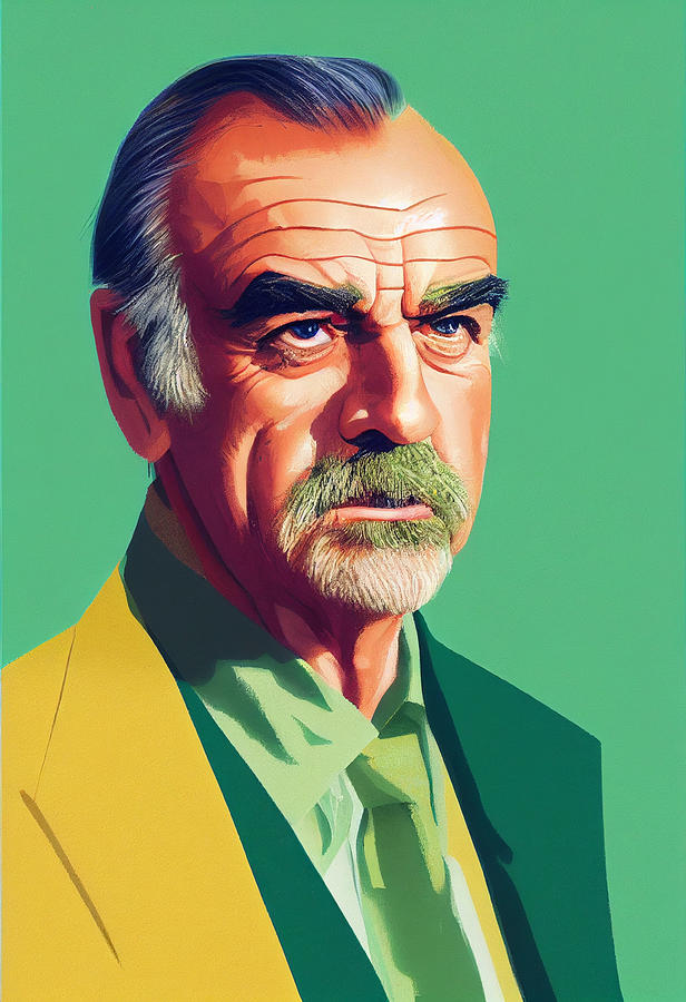 Sean  Connery  Pastel  Yellow  Green  Colors  Style  By  Chri  35c0523043  2a6455633  645c6455633  0 Painting