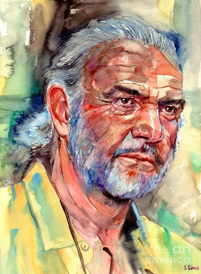 Indiana Jones Painting - Sean Connery Portrait by Suzann Sines
