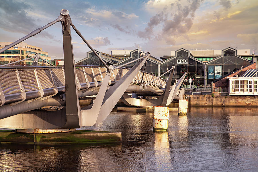Architecture Photograph - Sean OCasey Bridge and Epic Centre - Dublin by Barry O Carroll
