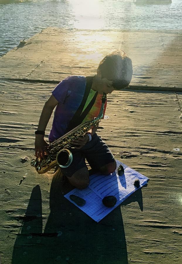 Sean  Saxophone Practice Photograph by Suzanne Giuriati Cerny