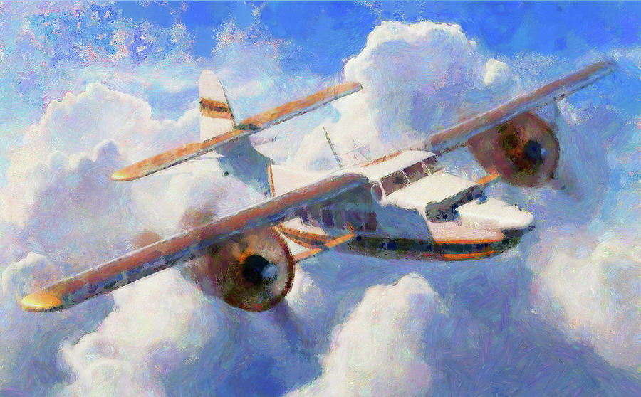 Seaplane in the Sky - The Staff of Paranoramus book Digital Art by Caito Junqueira