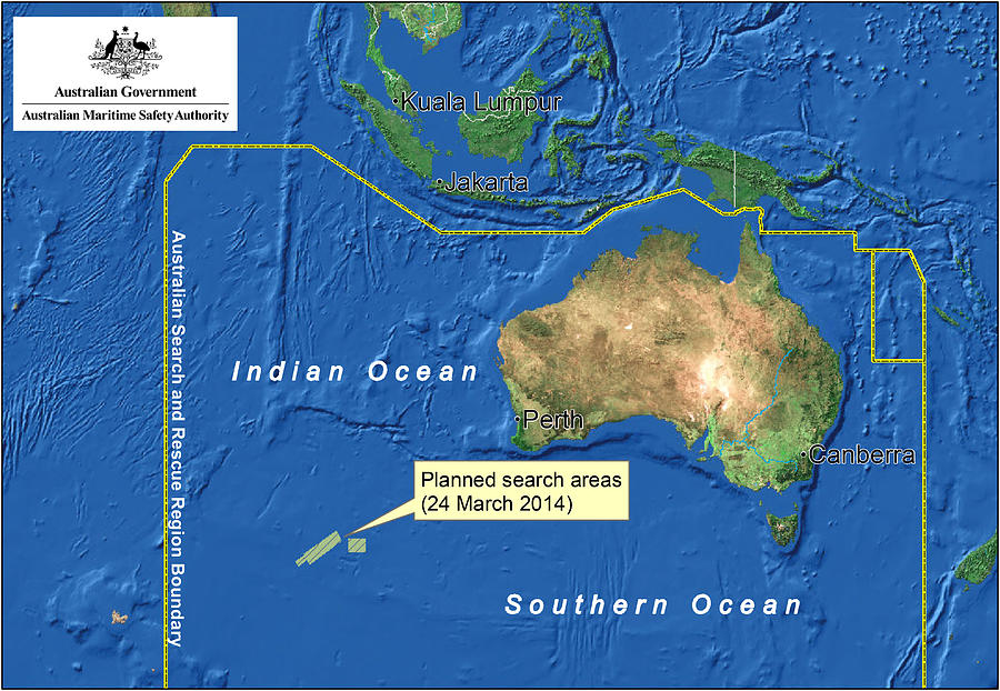 Search Continues For Possible Malaysian Airliner Debris Found In Indian Ocean Photograph by Handout Search Continues For Possible Malaysian Airliner Debris Found In Indian Ocean Photograph by Handout