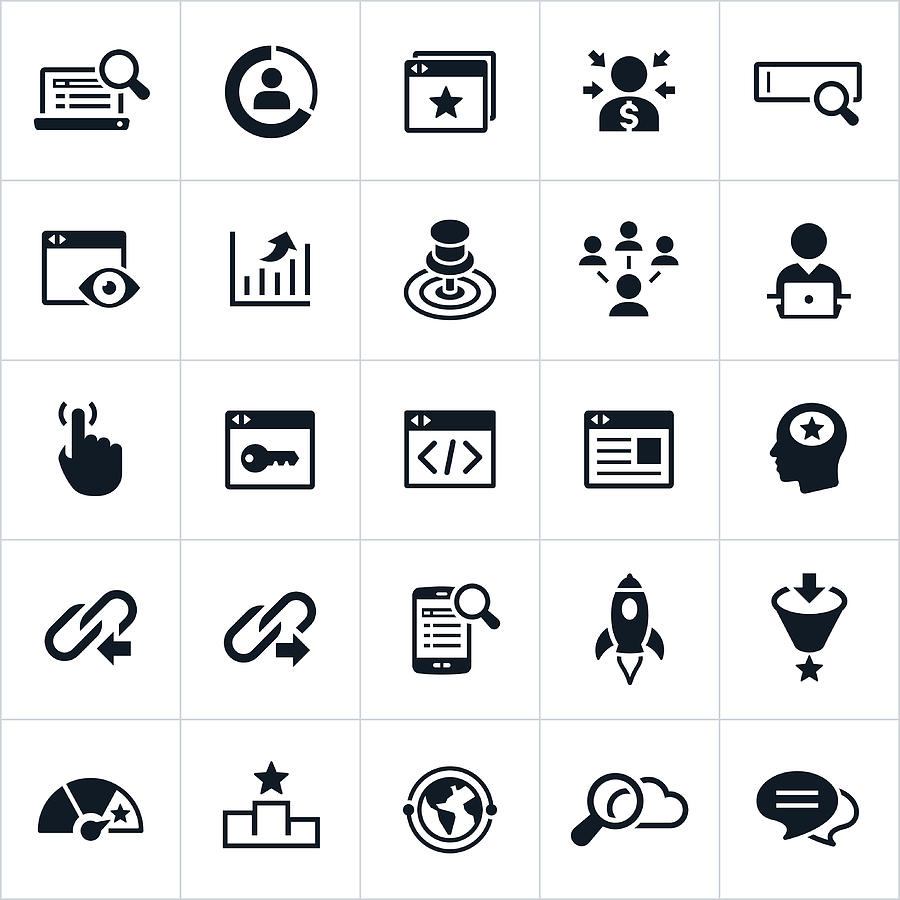 Search Engine Optimization Icons Drawing by Appleuzr