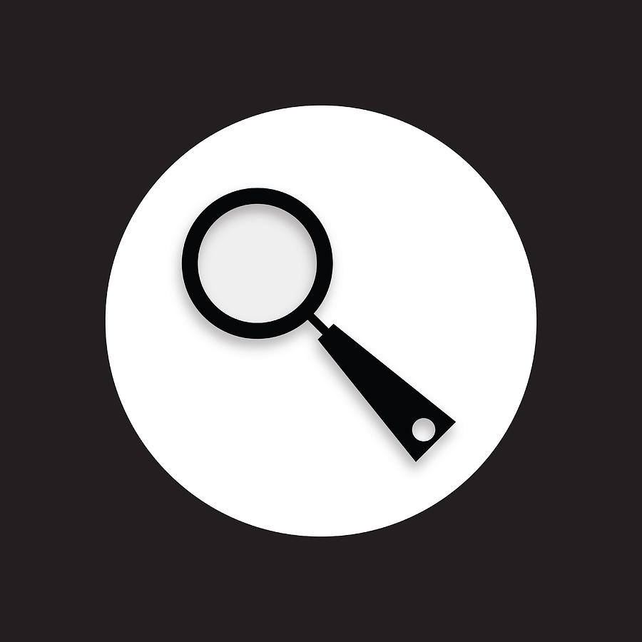 Search, magnifying glass icon vector, filled flat sign, solid pictogram isolated on white. Symbol, icon illustration. Pixel perfect Drawing by Ranjitsinh Rathod