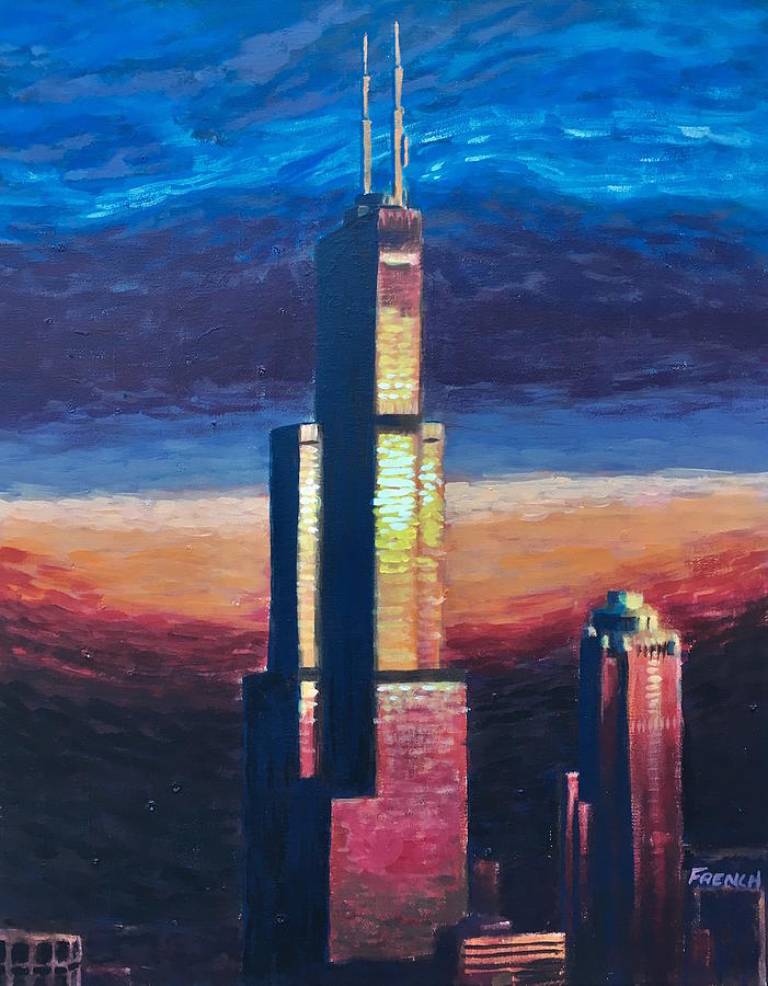 Sears Tower Painting by John French | Fine Art America