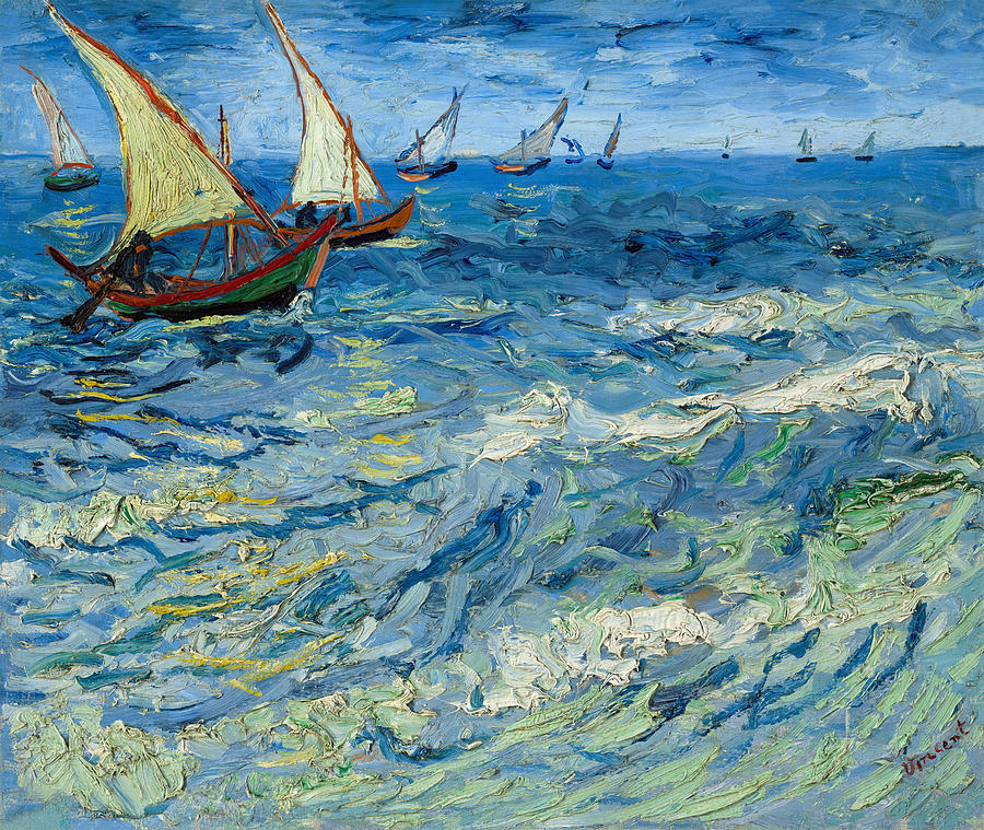 Vincent Van Gogh Painting - Seascape at Saintes-Maries by Vincent van Gogh