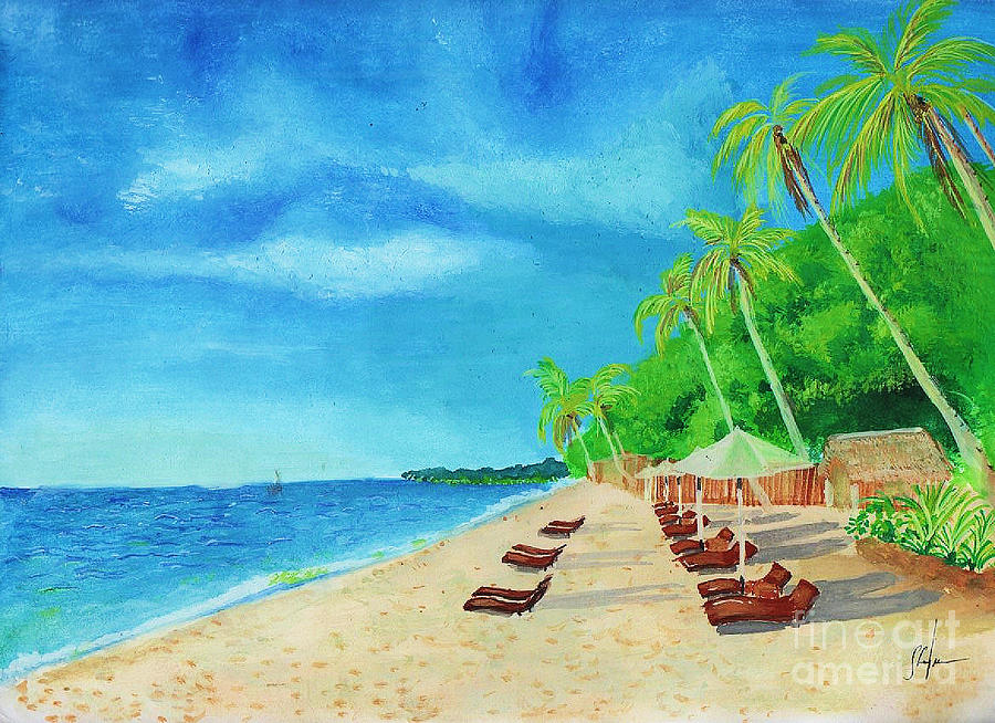 Seascape Boracay Beach Philippines Painting By Shelou Veloso