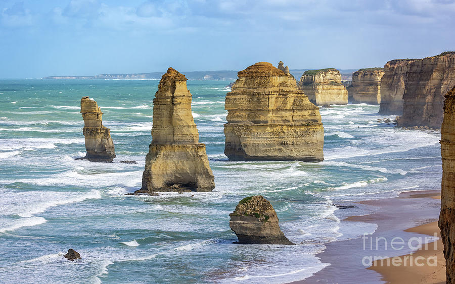 Seascape of the Twelve Apostles on the Great Ocean Road, Austral Photograph by Jane Rix