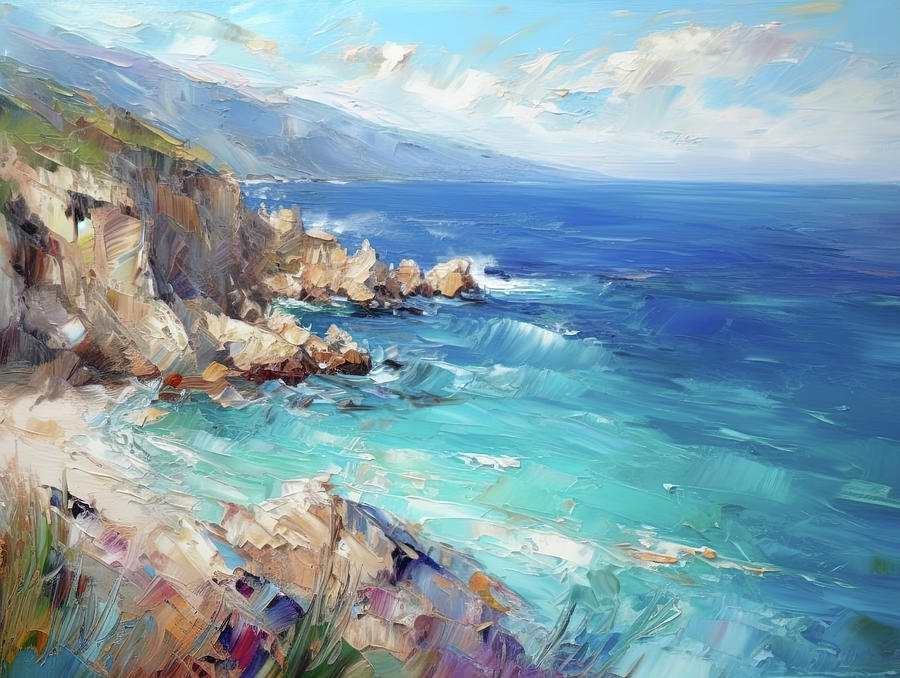 Seascape On The Adriatic Sea Ii Painting By Nikola Durdevic - Fine Art 