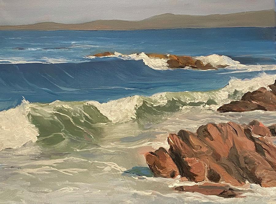 Seascape Rocks Painting by Diana Zipkin