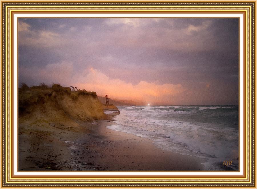 Seascape Scene - Early Dusk At Nathanhurst -on -sea L A S - With Printed Frame. Digital Art
