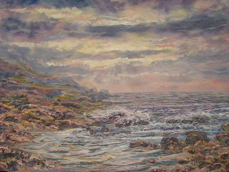 Seascape With Clouds. Painting by Leonard Holland