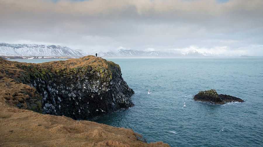 Seascape with mountains and the Atlantic ocean at Arnarstrapi Iceland Photograph by Michalakis Ppalis