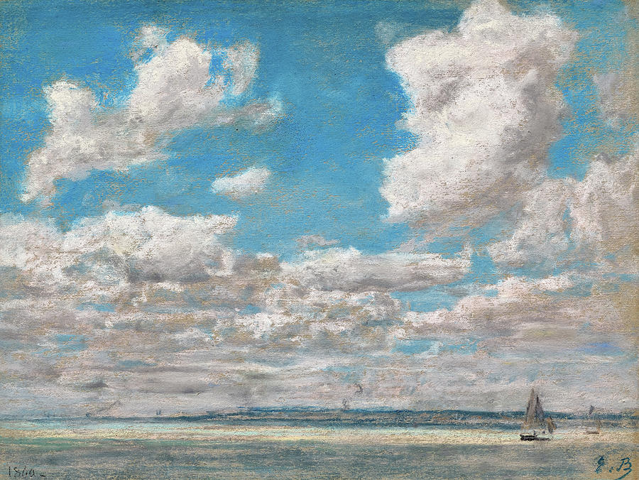Skyline Painting - Seascape with Open Sky by Eugene Boudin