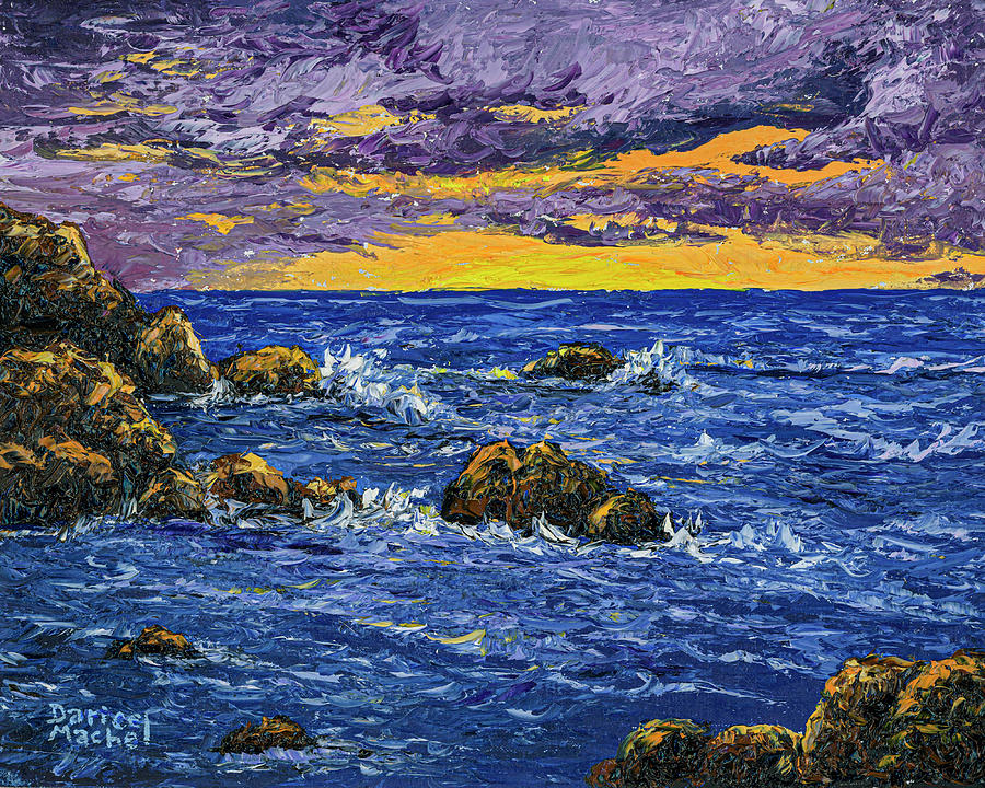Seascape with Palette Knife Painting by Darice Machel McGuire