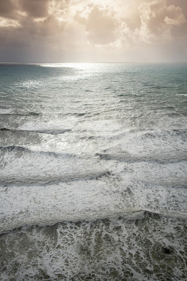 Seascape With Windy Waves During Storm Weather And A Dramatic Su Photograph