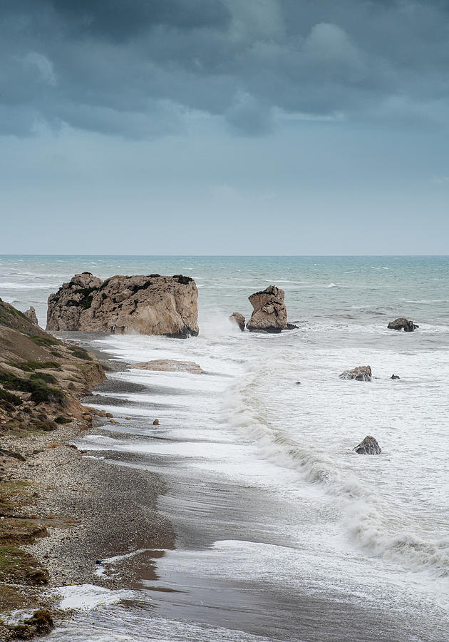 Seascape with windy waves during storm weather Photograph by Michalakis Ppalis