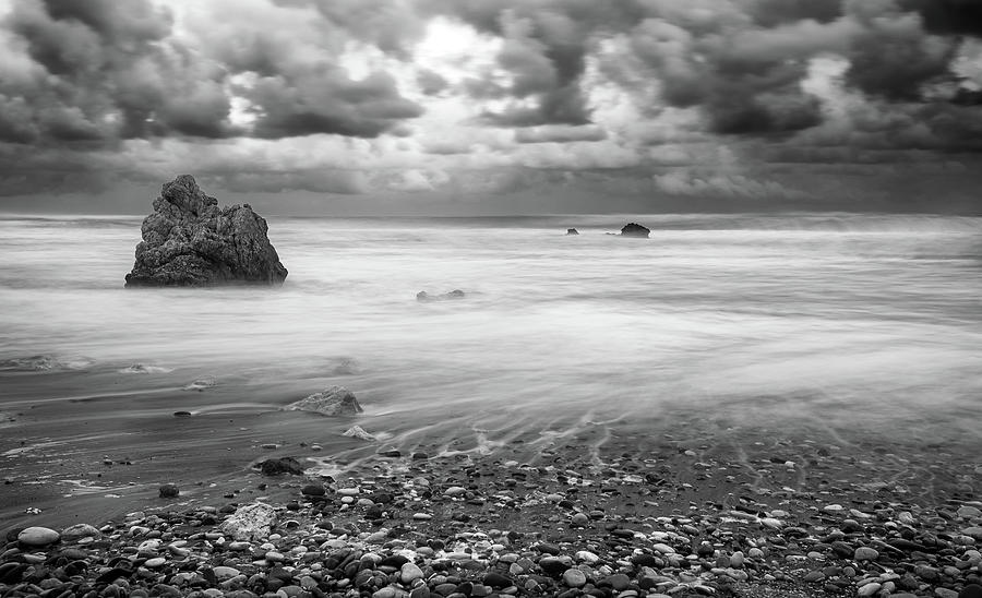 Seascape with windy waves during stormy weather. Photograph by Michalakis Ppalis