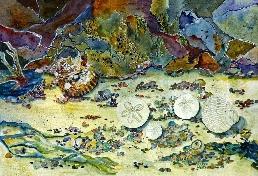 Seashells by the Seashore Painting by Karen Merry
