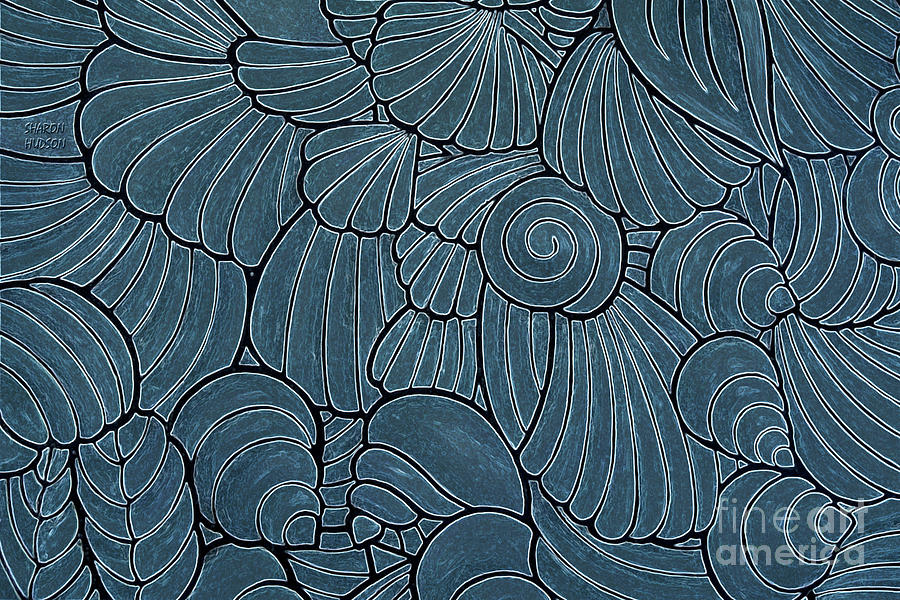 seashells designs - Blue Seashells Photograph by Sharon Hudson