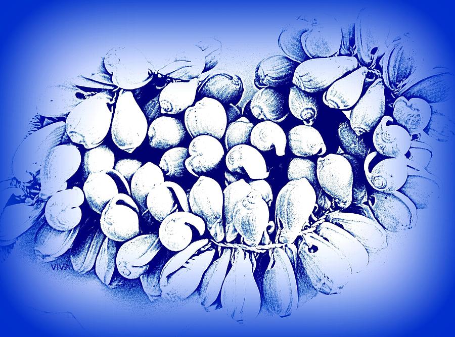 Shell Photograph - Seashells  In  Blue by VIVA Anderson