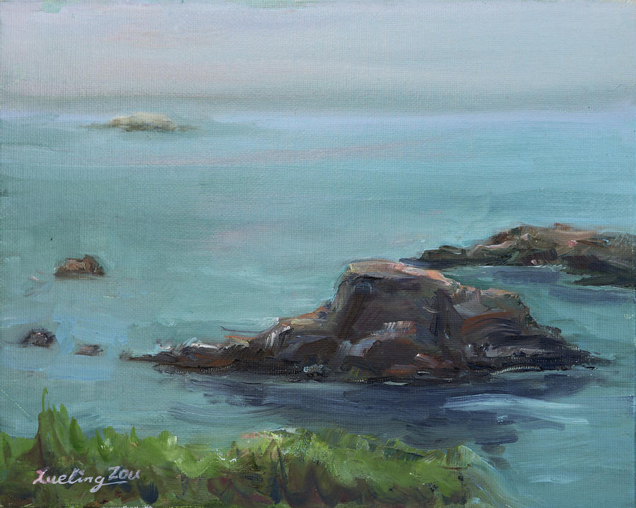 Seaside landscape I Painting by Xueling Zou