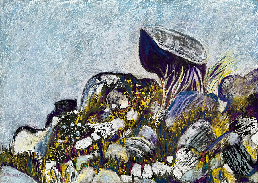 Seaside Outcropping Painting by Polly Castor Seaside Outcropping Painting by Polly Castor