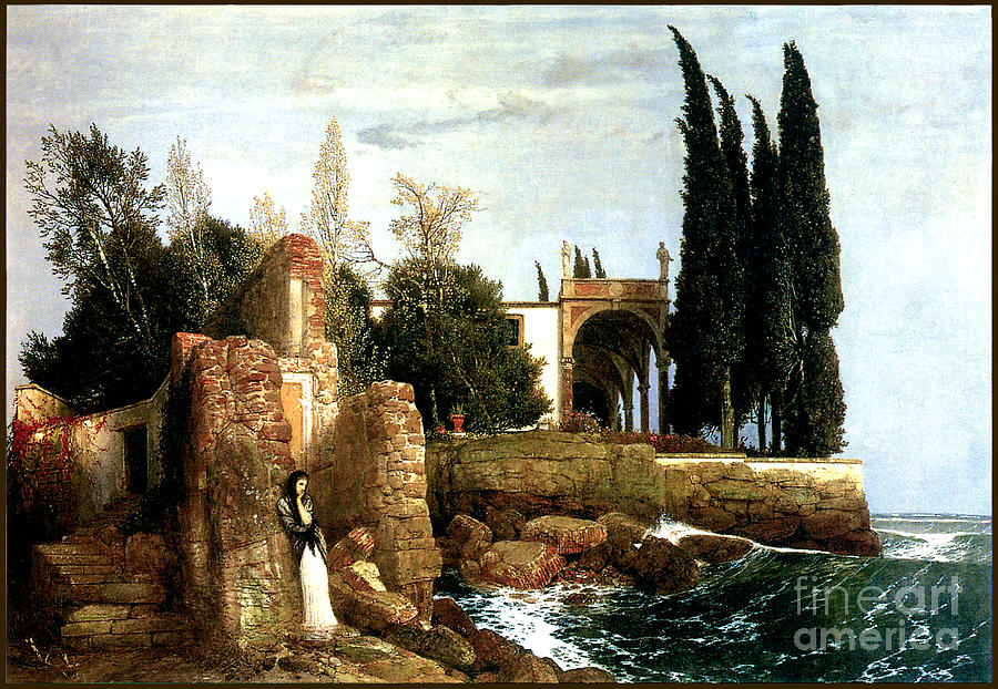 Fantasy Painting - Seaside Villa 1878 by Arnold Bocklin