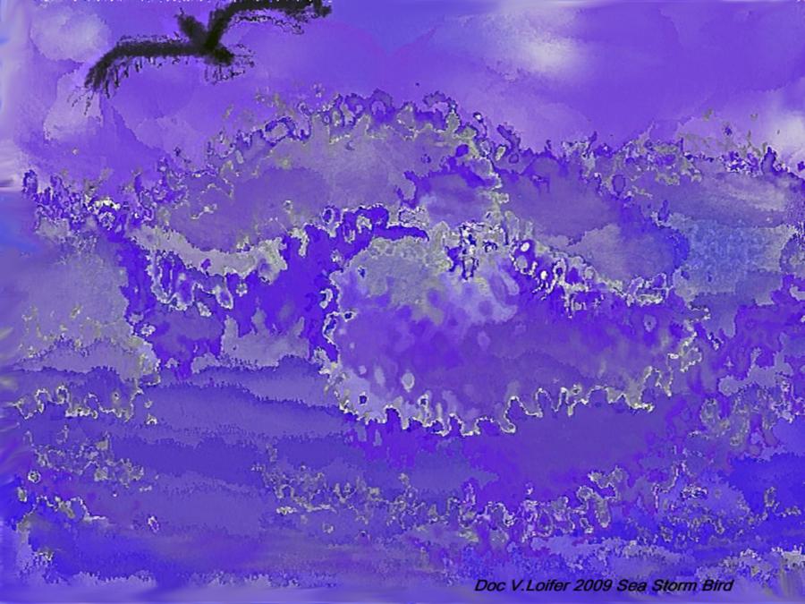 Sea.Sky.Storm.Bird Digital Art by Dr Loifer Vladimir