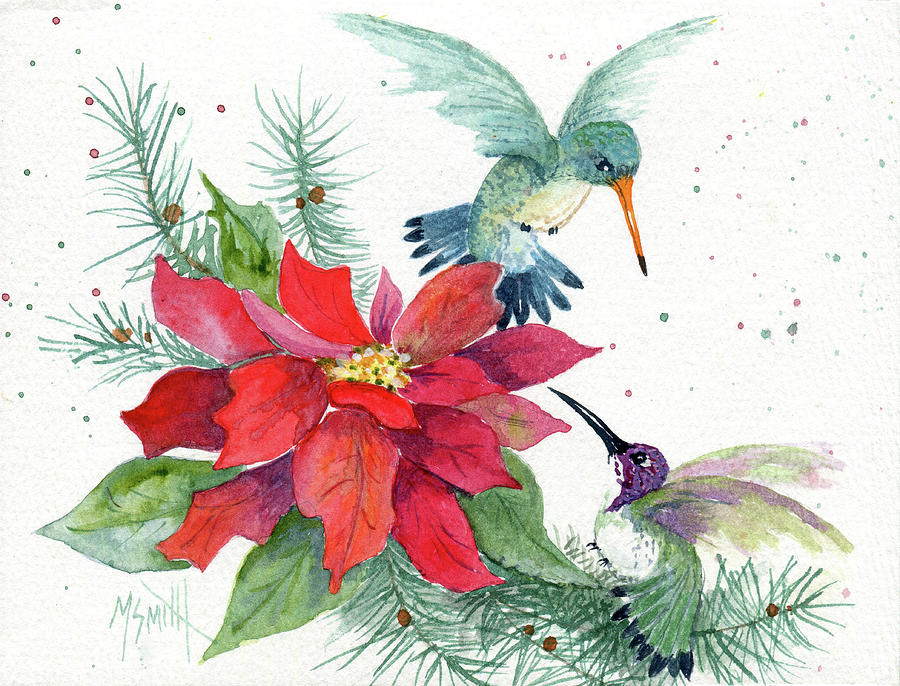 Hummingbird Painting - Season of Sharing by Marilyn Smith