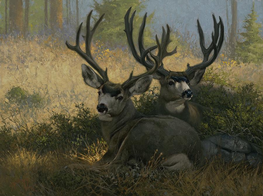 Deer Painting - Seasonal Companions by Greg Beecham