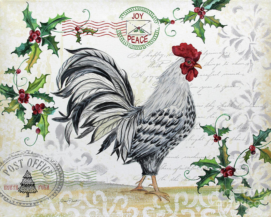 Seasonal Rooster 12 Painting by Jean Plout