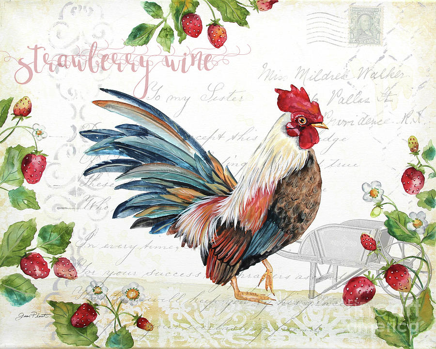 Seasonal Rooster 6 Painting by Jean Plout