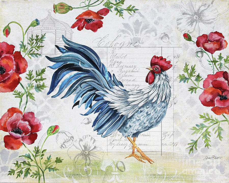 Seasonal Rooster 7 Painting by Jean Plout