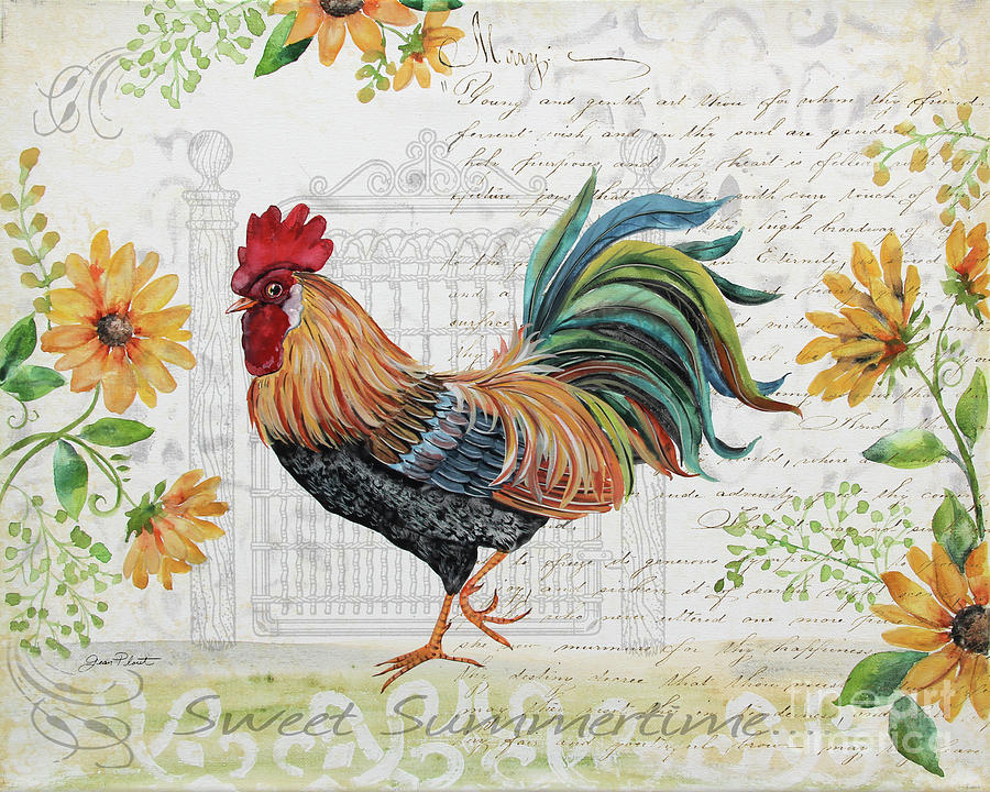 Seasonal Rooster 8 Painting by Jean Plout