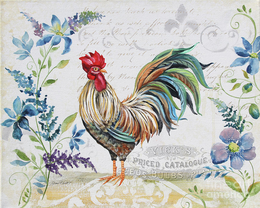 Seasonal Rooster 9 Painting by Jean Plout