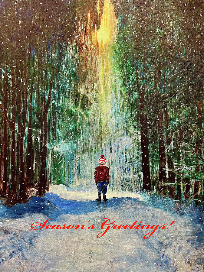 Seasons Greetings card Painting by Thomas Blood