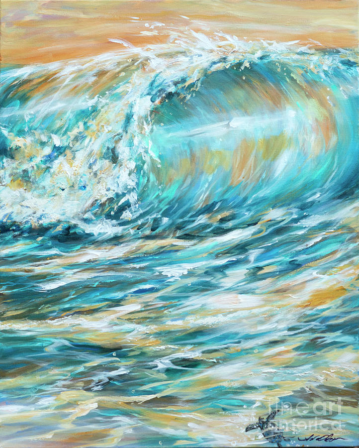 Seaspray Gold Painting by Linda Olsen