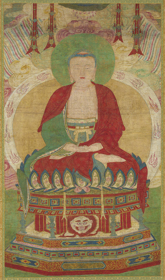 Asian Painting - Seated Amitabha by China Ming dynasty