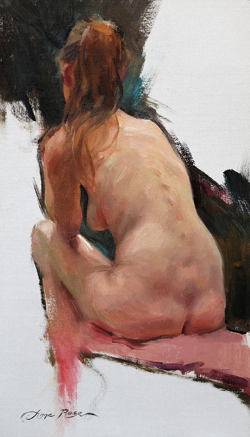 Seated Figure, Back Study Painting by Anna Rose Bain
