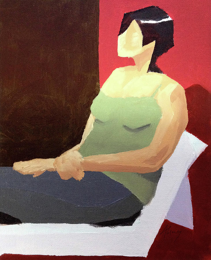 Seated Model Painting by Fine Art by Alexandra