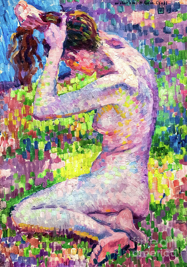 Seated Nude by Theo van Rysselberghe 1905 Painting by Theo van Rysselberghe