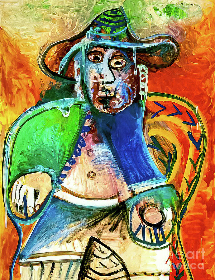 Seated Old Man by Pablo Picasso 1970 Painting by Pablo Picasso