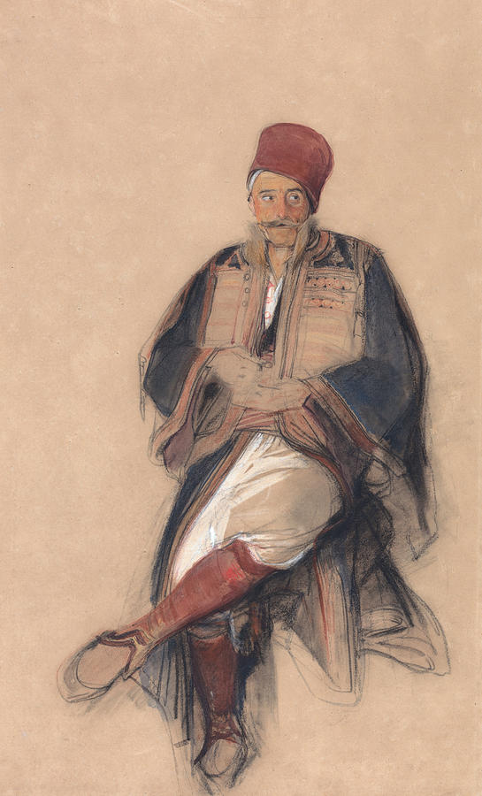 Seated Turk, 1840-1841 Drawing by John Frederick Lewis